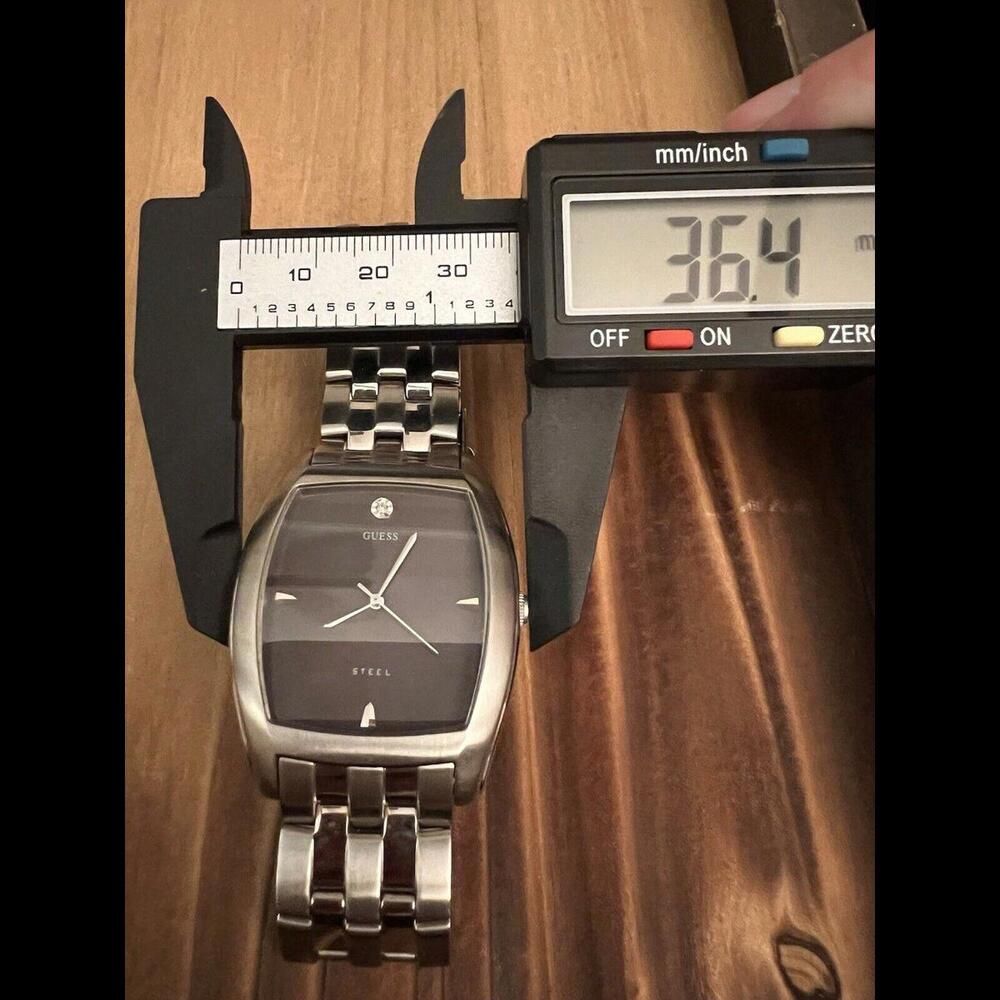 Guess Steel Men’s Watch New Battery Dark Gray Dial - Picture 3 of 7